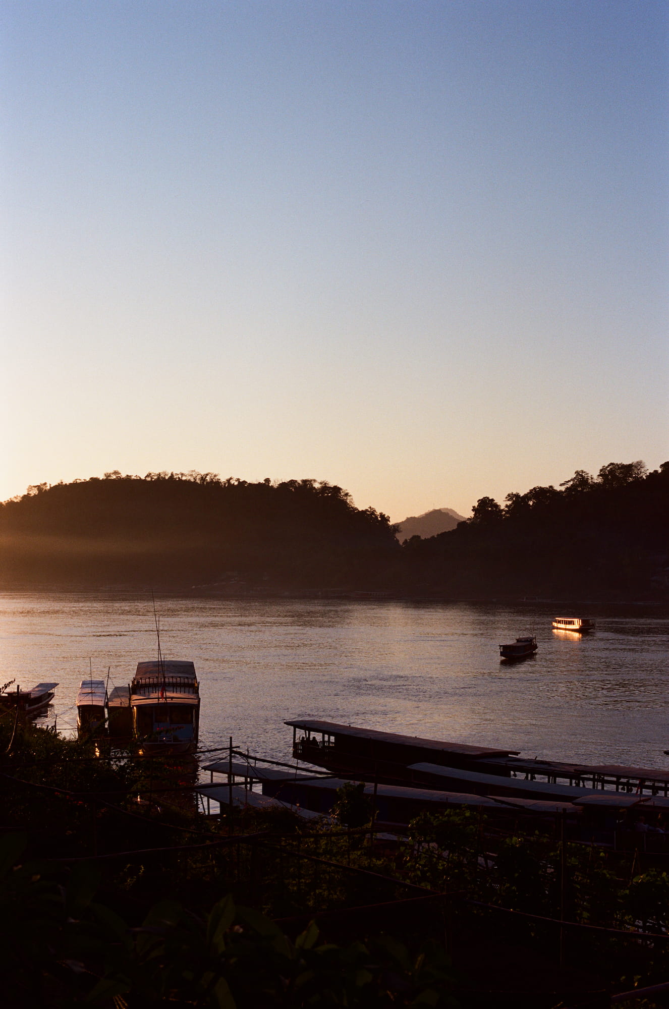 Kodak Portra 160, Longtail Boats During Sunset
